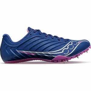 Women's Saucony Spitfire 5 Track Spikes Indigo / Purple | SG S06179-J12