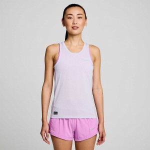 Women's Saucony Stopwatch Singlet Tank Top Purple | SG S17930-R37