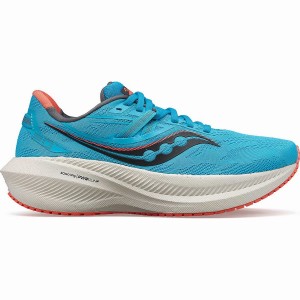 Women's Saucony Triumph 20 Running Shoes Blue / Coral | SG S17362-C10