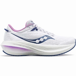 Women's Saucony Triumph 21 Running Shoes White / Indigo | SG S96320-U08