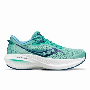 Women's Saucony Triumph 21 Running Shoes Mint / Navy | SG S02176-C68