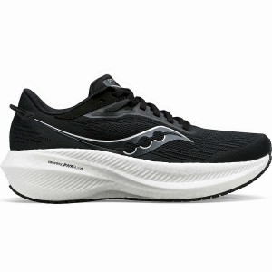 Women's Saucony Triumph 21 Wide Running Shoes Black / White | SG S21076-F70