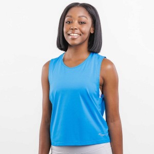 Women's Saucony X cycora® Crop Tops Blue | SG S23508-Q56