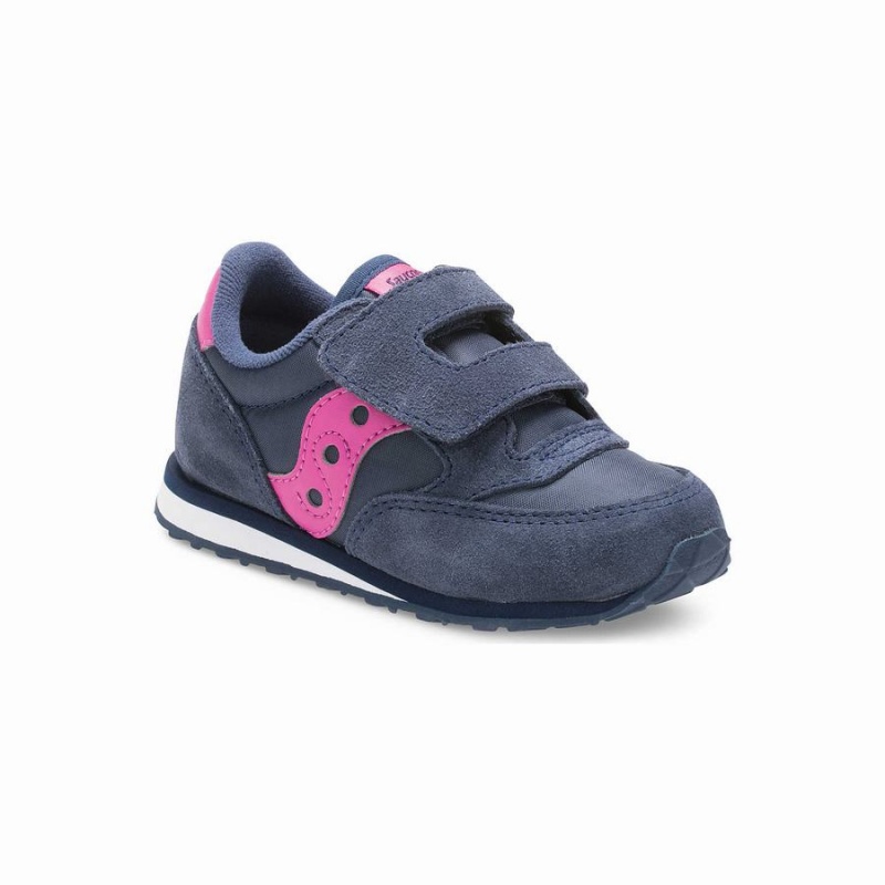 Kids' Saucony Baby Jazz Hook & Loop Sneakers Navy / Pink | SG S73064-W46