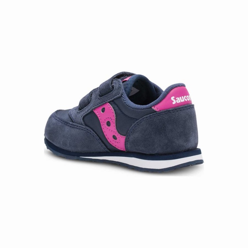 Kids' Saucony Baby Jazz Hook & Loop Sneakers Navy / Pink | SG S73064-W46