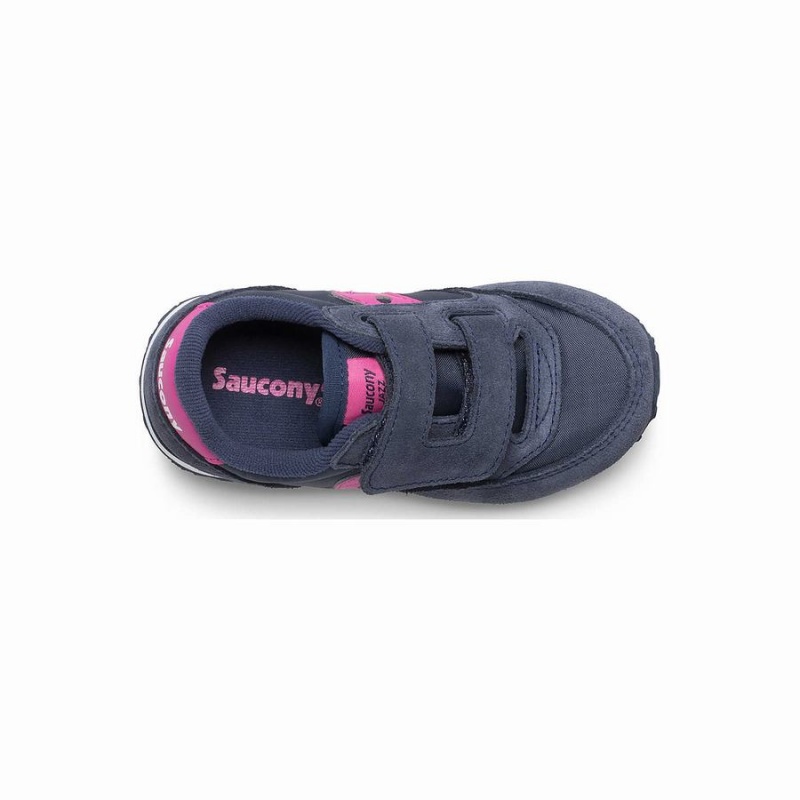 Kids' Saucony Baby Jazz Hook & Loop Sneakers Navy / Pink | SG S73064-W46