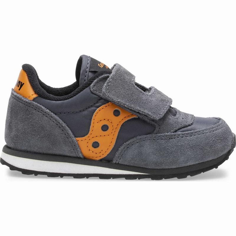 Kids\' Saucony Baby Jazz Hook & Loop Sneakers Grey / Orange | SG S10934-R24