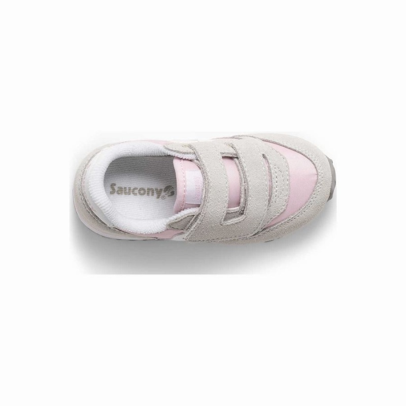 Kids' Saucony Baby Jazz Hook & Loop Sneakers Grey / Pink / White | SG S05381-T20