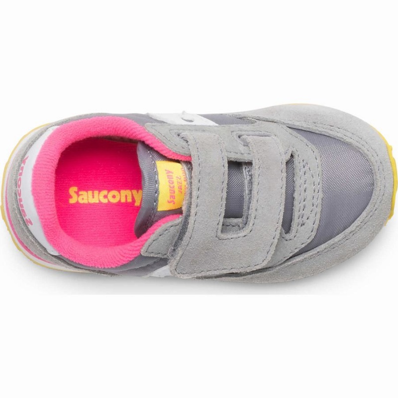 Kids' Saucony Baby Jazz Hook & Loop Sneakers Grey / Pink | SG S73169-Y43