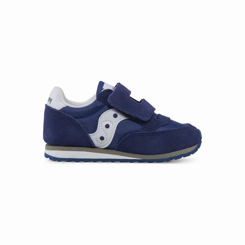 Kids\' Saucony Baby Jazz Hook & Loop Sneakers Navy / White | SG S25639-Z18