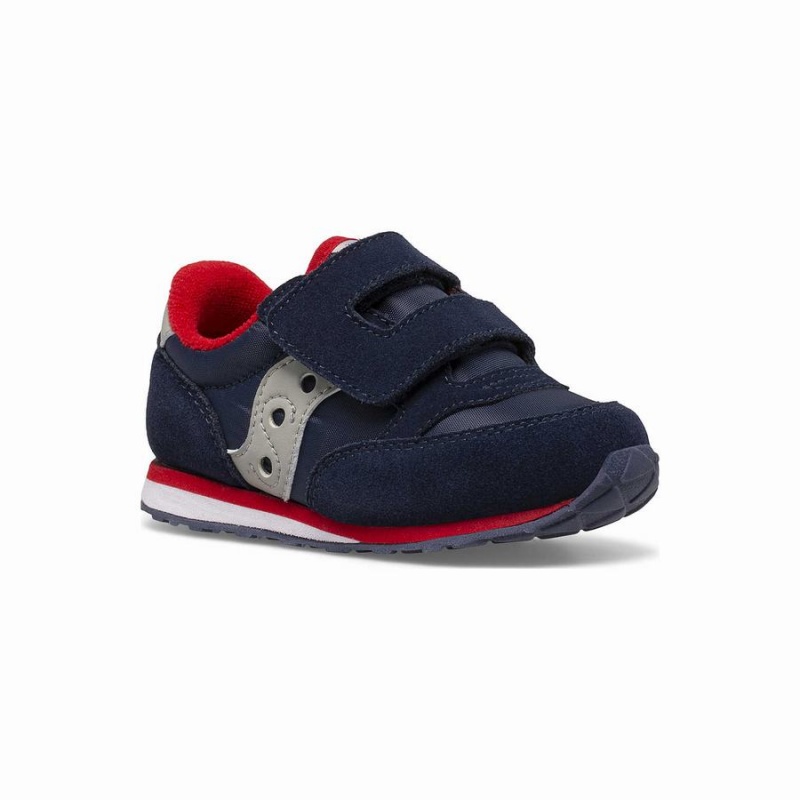 Kids' Saucony Baby Jazz Hook & Loop Sneakers Navy / Grey / Red | SG S17536-X43