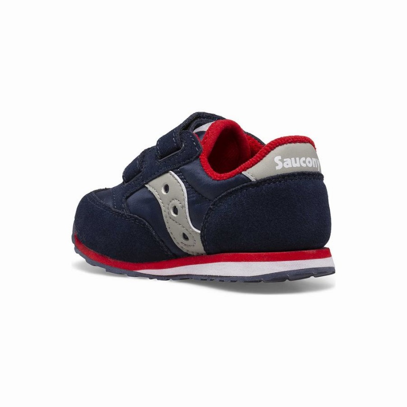 Kids' Saucony Baby Jazz Hook & Loop Sneakers Navy / Grey / Red | SG S17536-X43