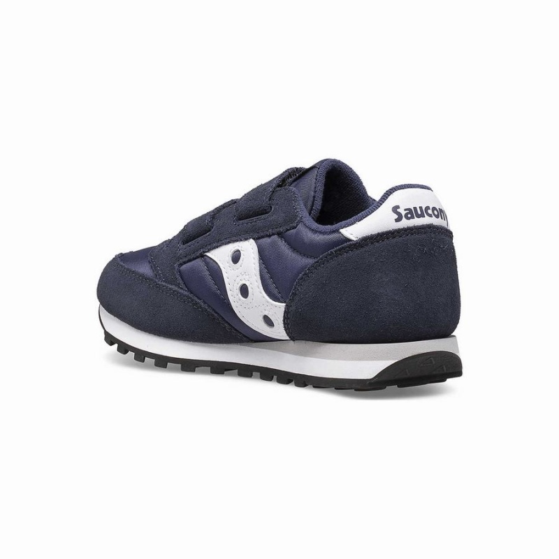 Kids' Saucony Jazz Double Hook & Loop Sneakers Navy / White | SG S83720-S92