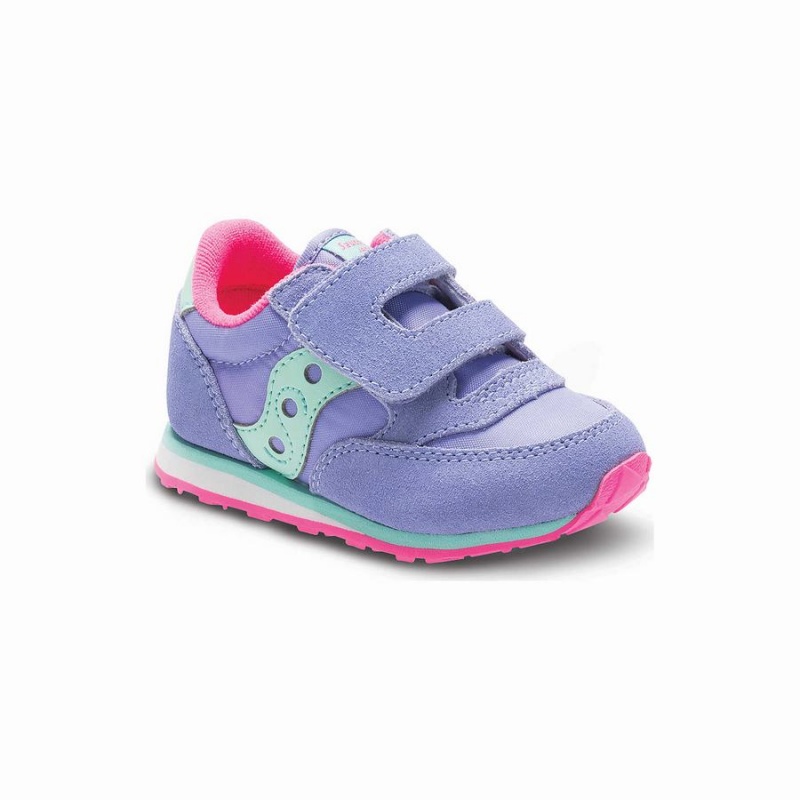 Kids' Saucony Jazz Hook & Loop Sneakers Purple | SG S18562-V17