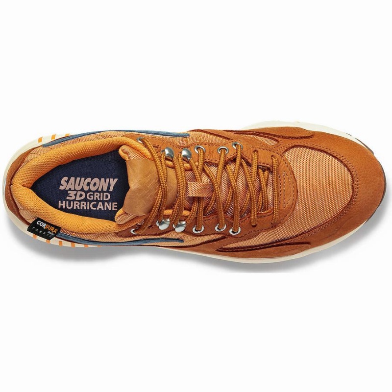 Men's Saucony 3D Grid Hurricane Endless Knot Sneakers Brown / Red | SG S82093-F57