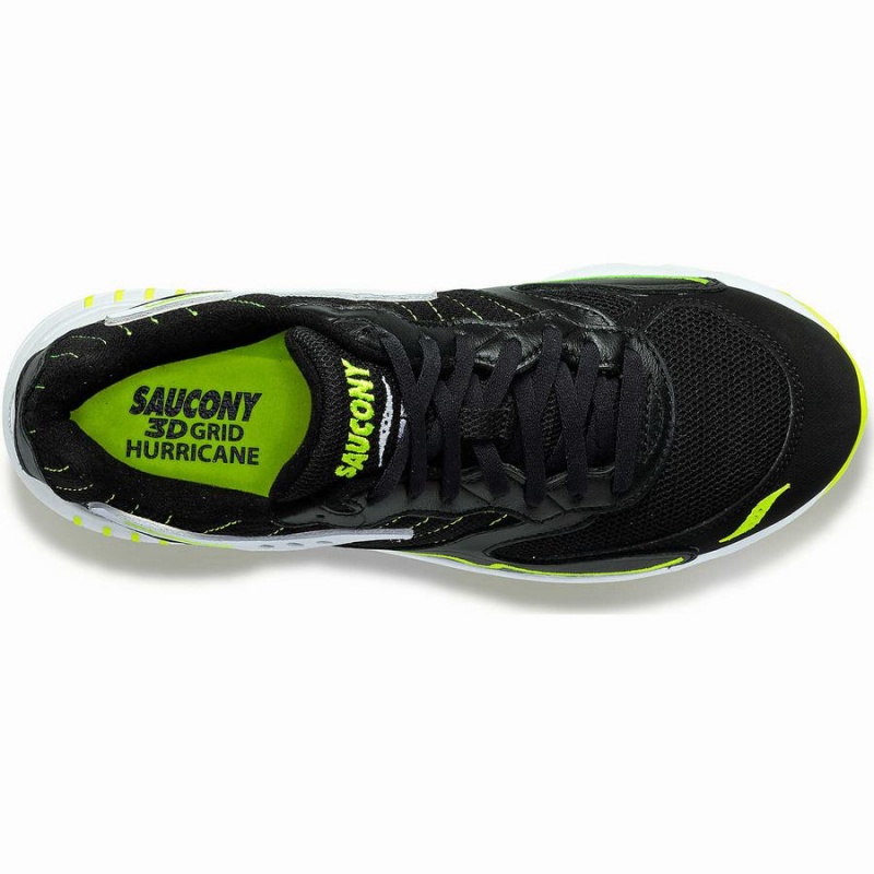 Men's Saucony 3D Grid Hurricane Sneakers Black / White | SG S20659-W39