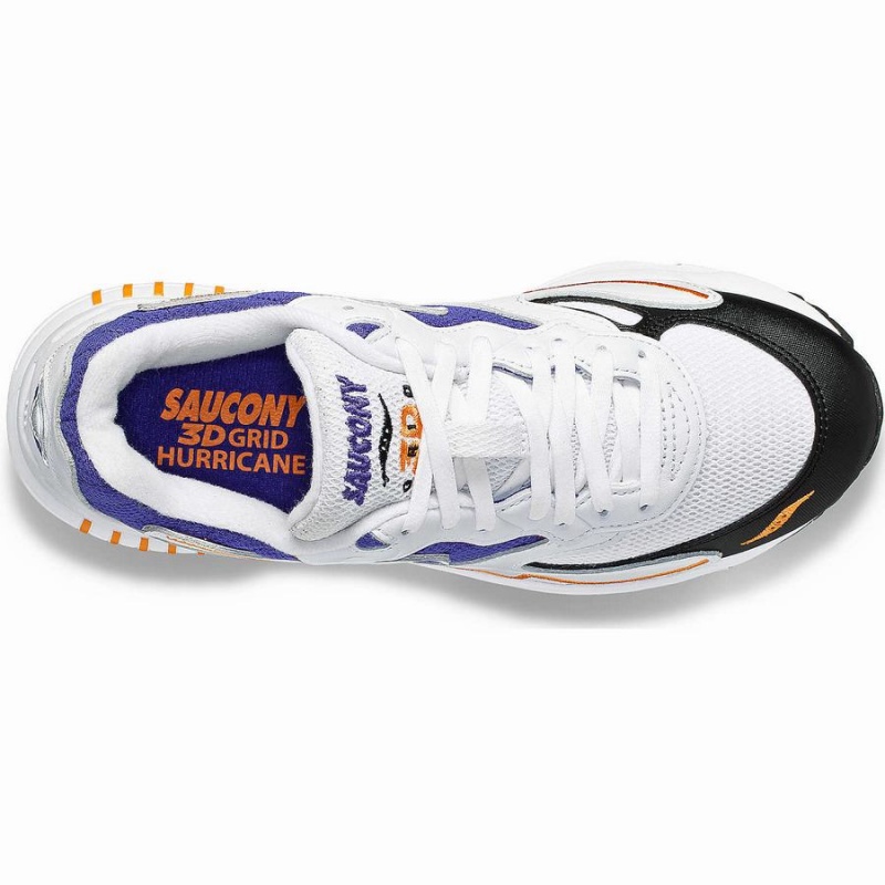 Men's Saucony 3D Grid Hurricane Sneakers White / Purple | SG S23680-E70