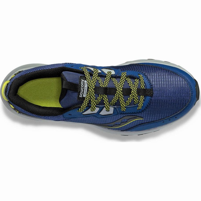 Men's Saucony Aura TR Trail Running Shoes Indigo / Black | SG S62348-J95