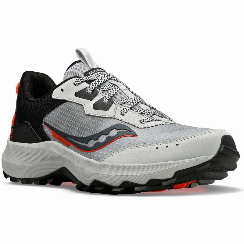 Men's Saucony Aura TR Trail Running Shoes Grey / Black | SG S45239-K02