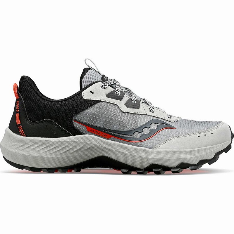 Men\'s Saucony Aura TR Trail Running Shoes Grey / Black | SG S45239-K02