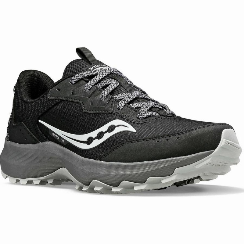 Men's Saucony Aura TR Trail Running Shoes Black / Grey | SG S64102-L20