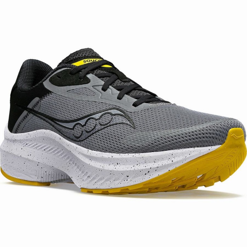 Men's Saucony Axon 3 Running Shoes Grey / Yellow | SG S85290-Q15