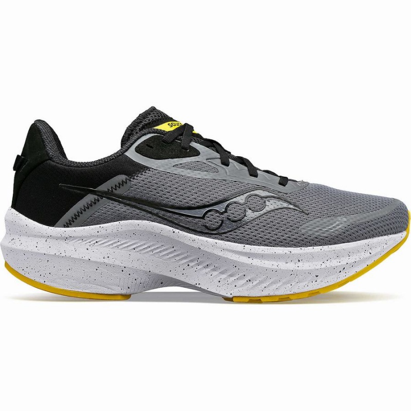 Men\'s Saucony Axon 3 Running Shoes Grey / Yellow | SG S85290-Q15