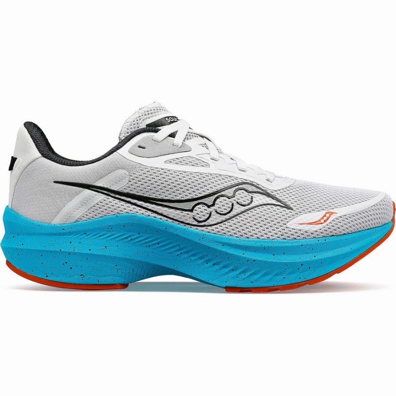 Men\'s Saucony Axon 3 Running Shoes White / Blue | SG S04932-E42