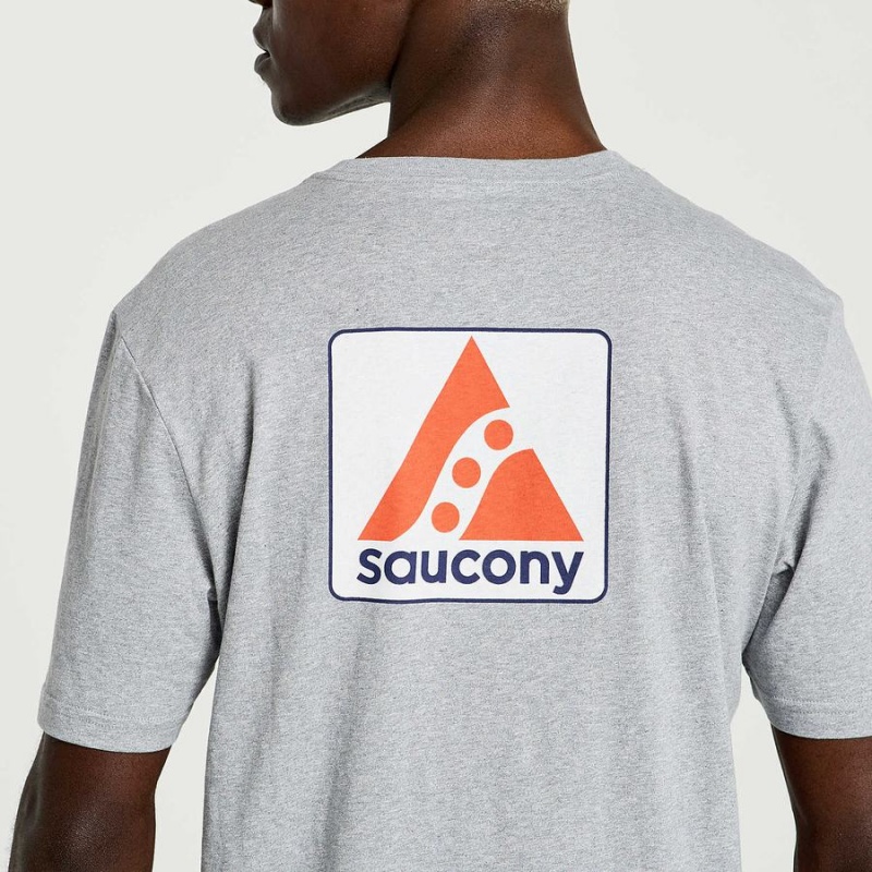 Men's Saucony Boston Rested T Shirts Grey | SG S17283-Y35