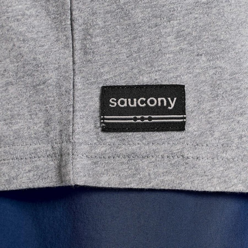 Men's Saucony Boston Rested T Shirts Grey | SG S17283-Y35