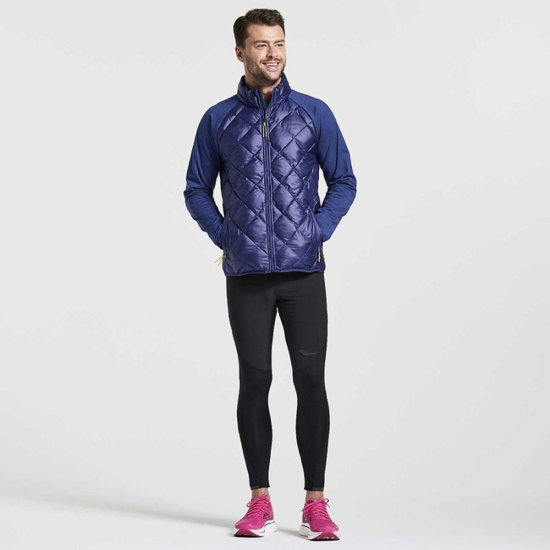 Men's Saucony Boulder Oysterpuff Jackets Navy | SG S32587-W90