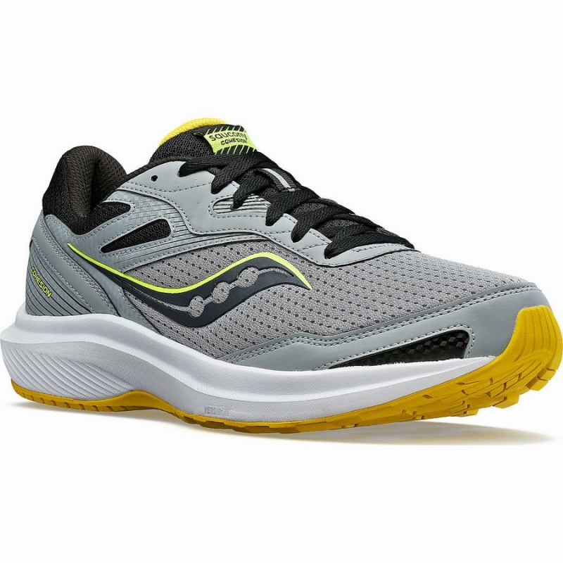 Men's Saucony Cohesion 16 Walking Shoes Grey / Yellow | SG S09751-U10