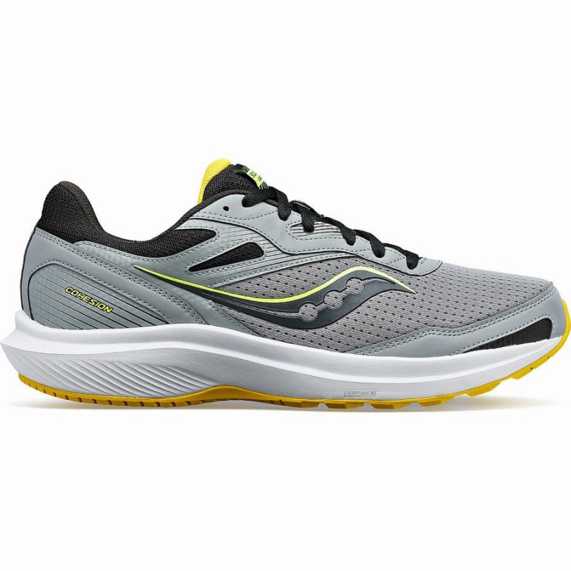 Men\'s Saucony Cohesion 16 Walking Shoes Grey / Yellow | SG S09751-U10