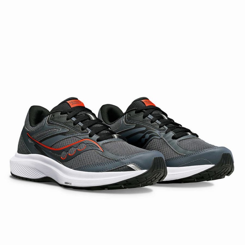 Men's Saucony Cohesion 17 Wide Running Shoes Grey / Black | SG S25149-J45