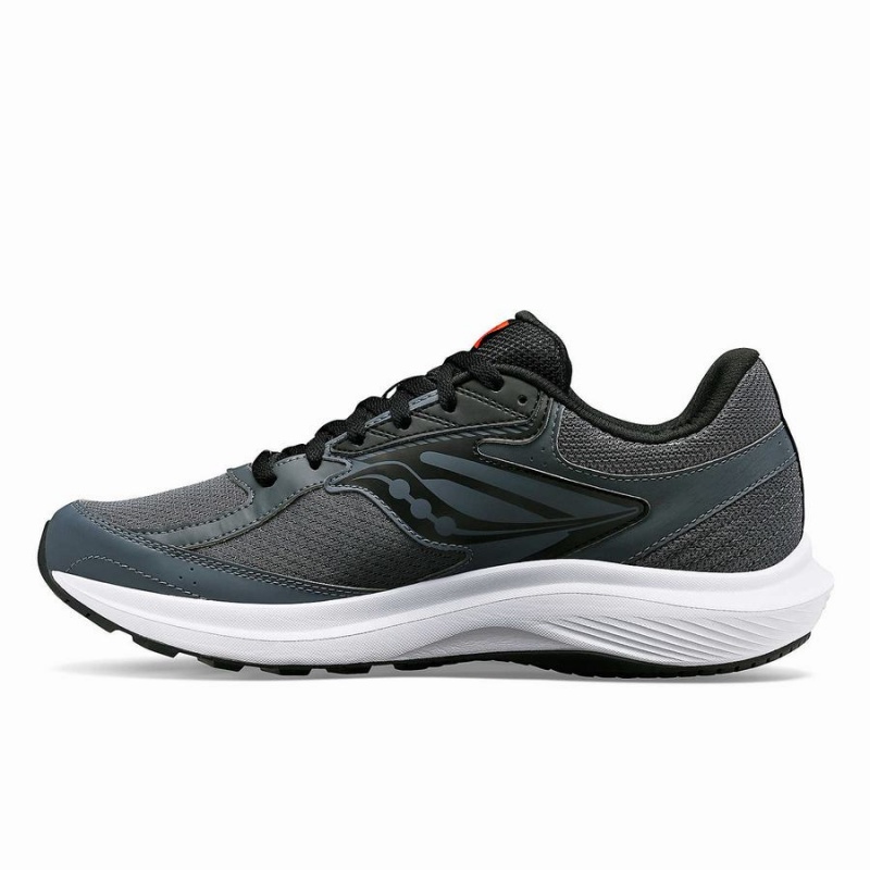 Men's Saucony Cohesion 17 Wide Running Shoes Grey / Black | SG S25149-J45