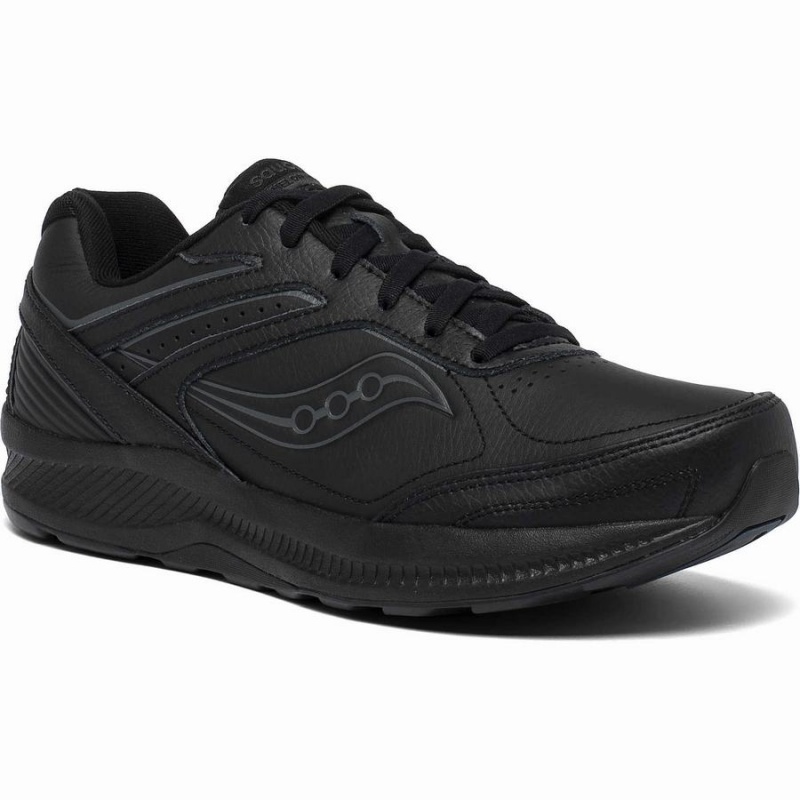 Men's Saucony Echelon Walker 3 Extra Wide Walking Shoes Black | SG S40963-D62