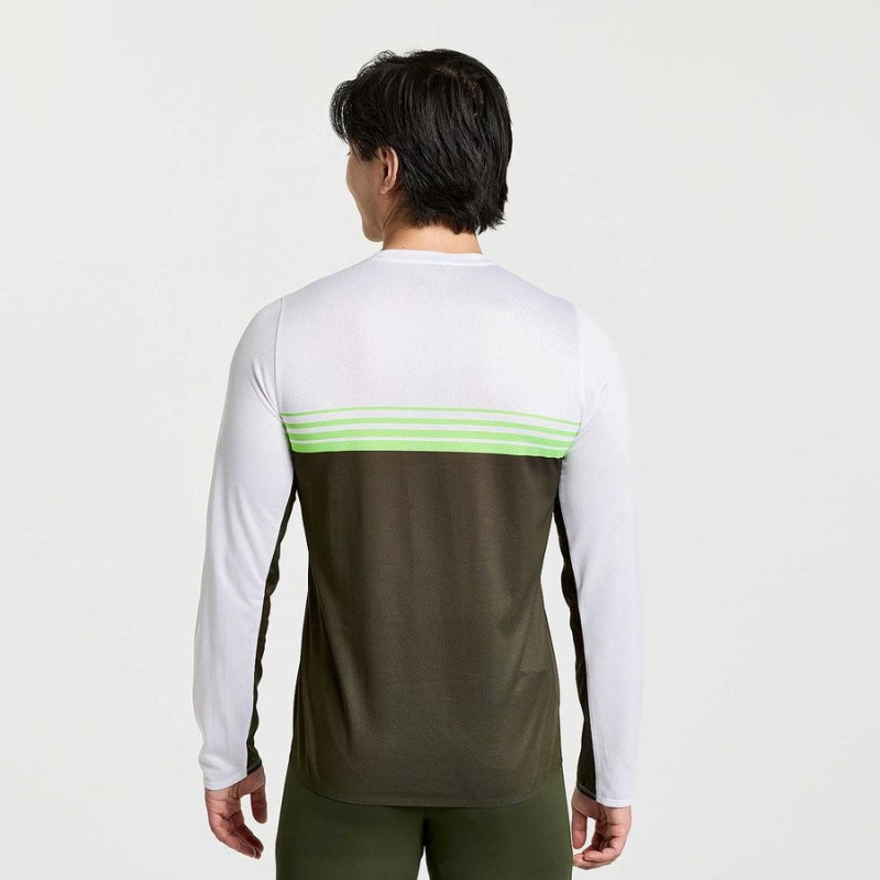 Men's Saucony Elite Long Sleeve T Shirts Umbra | SG S02786-P30