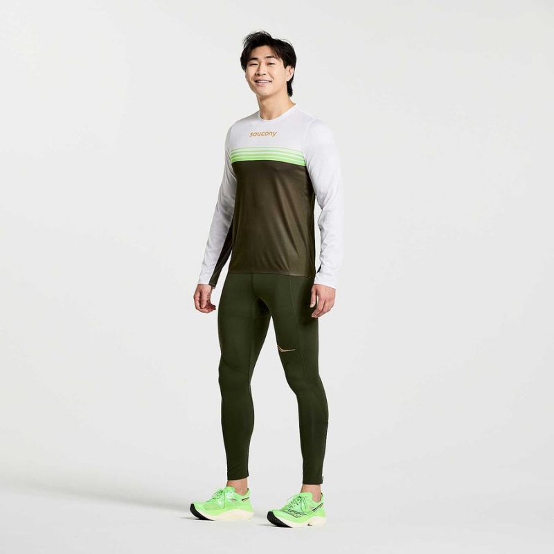 Men's Saucony Elite Long Sleeve T Shirts Umbra | SG S02786-P30