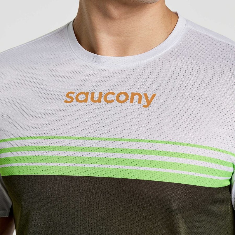 Men's Saucony Elite Short Sleeve T Shirts Umbra | SG S32148-J03