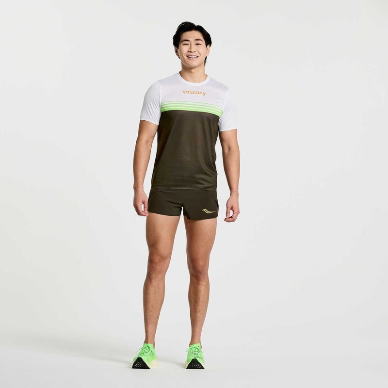 Men's Saucony Elite Short Sleeve T Shirts Umbra | SG S32148-J03