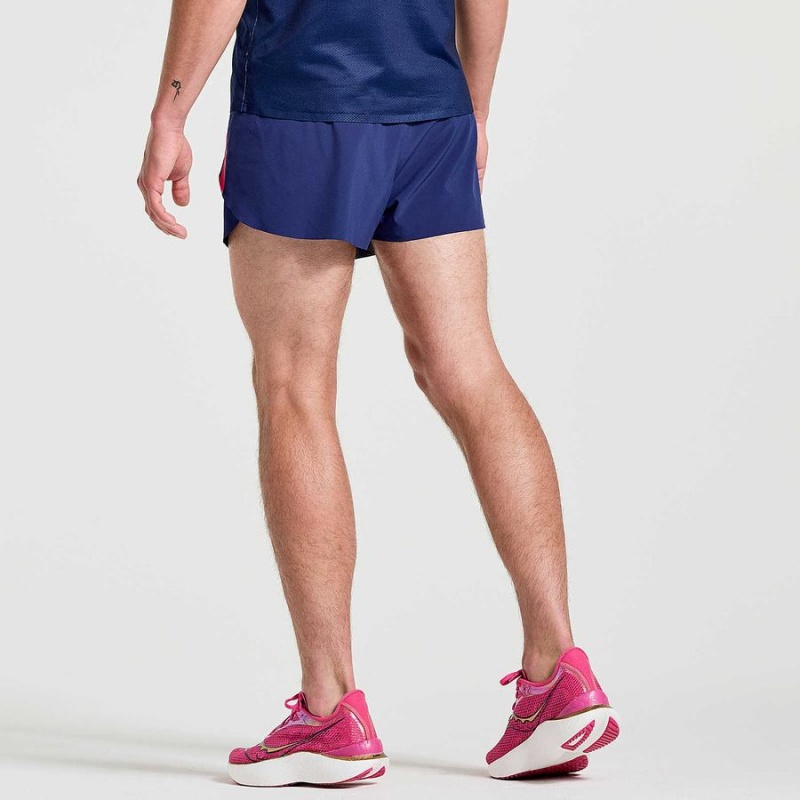 Men's Saucony Elite Split Shorts Navy | SG S84530-U90