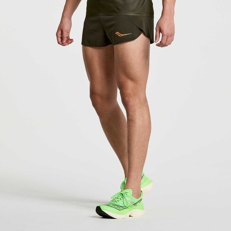 Men's Saucony Elite Split Shorts Umbra | SG S67542-X68