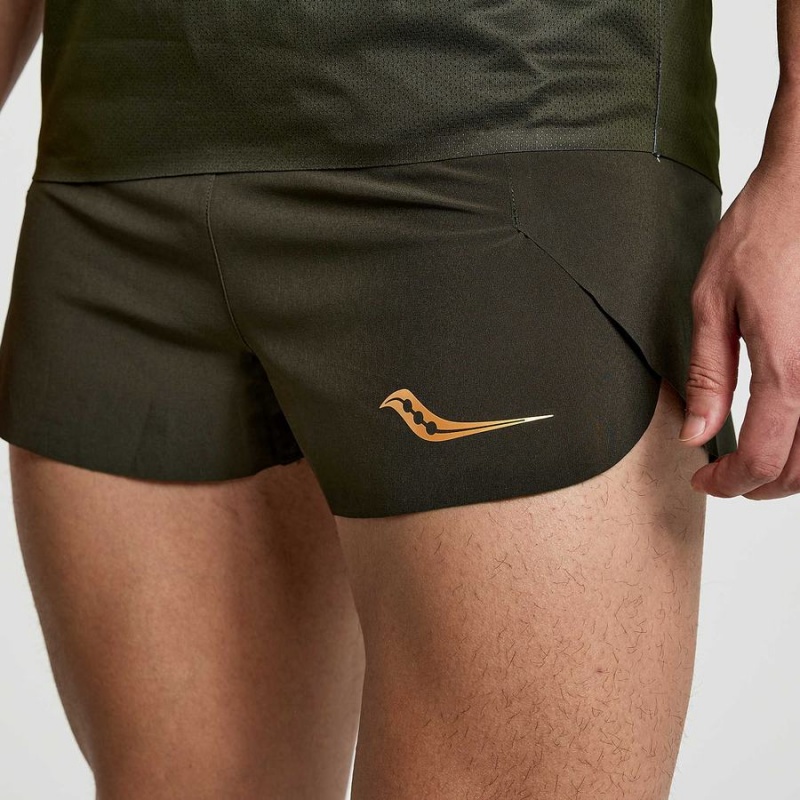 Men's Saucony Elite Split Shorts Umbra | SG S67542-X68