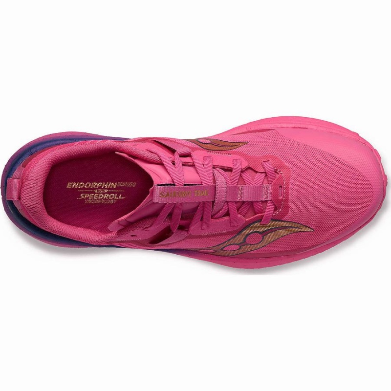 Men's Saucony Endorphin Edge Running Shoes Pink / Navy | SG S89605-F93