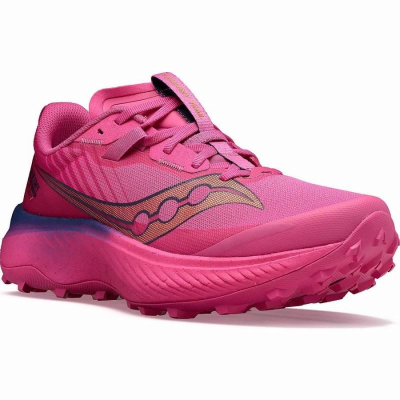 Men's Saucony Endorphin Edge Running Shoes Pink / Navy | SG S89605-F93