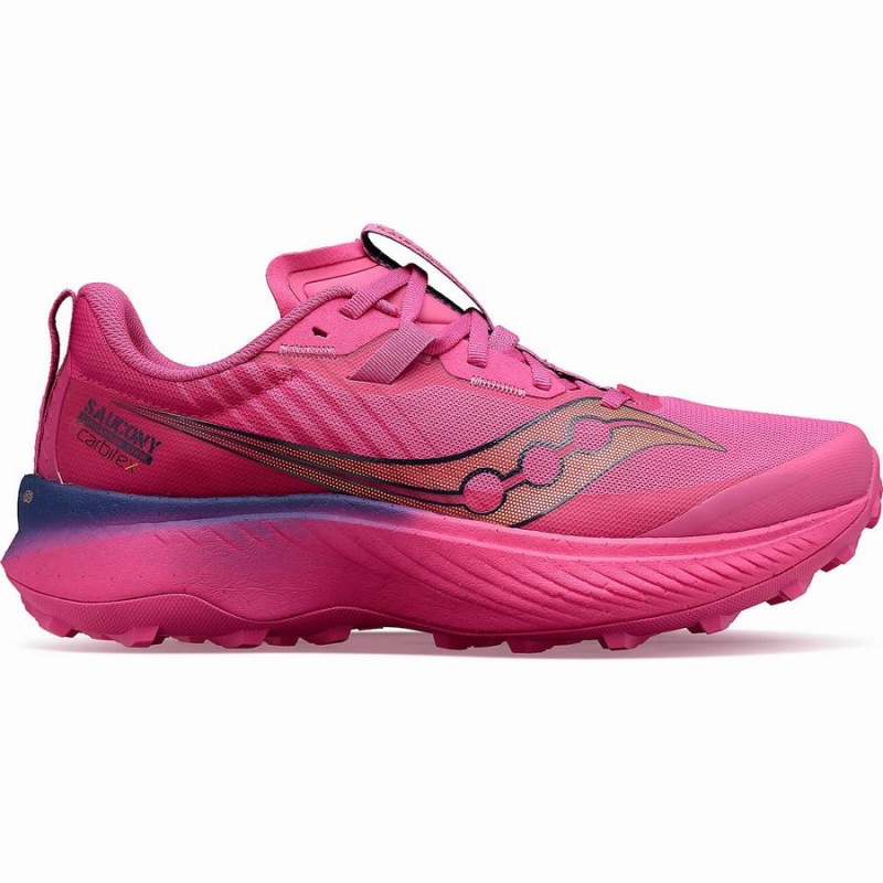 Men\'s Saucony Endorphin Edge Running Shoes Pink / Navy | SG S89605-F93