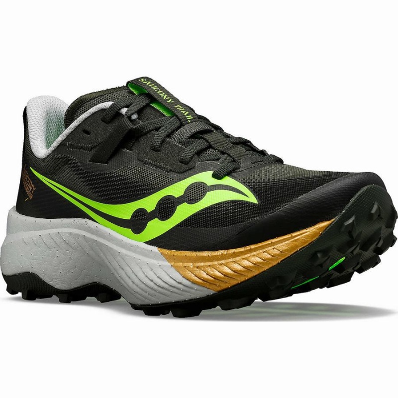 Men's Saucony Endorphin Edge Running Shoes Umbra / Slime | SG S23059-H63