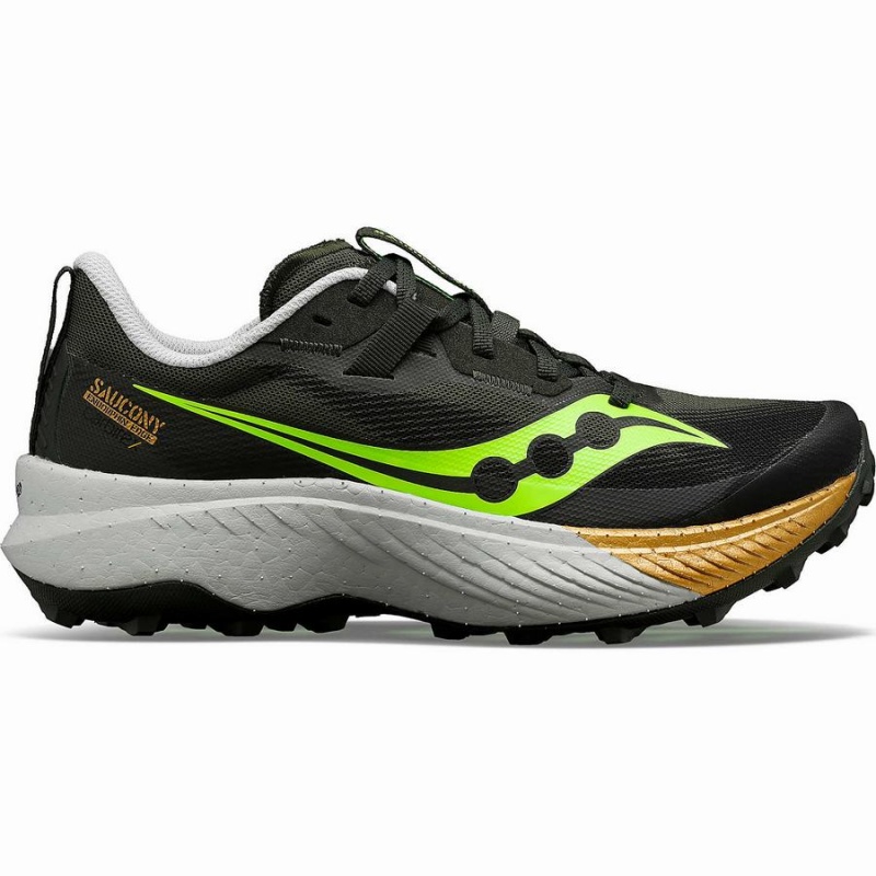 Men\'s Saucony Endorphin Edge Trail Running Shoes Umbra / Slime | SG S51986-T39