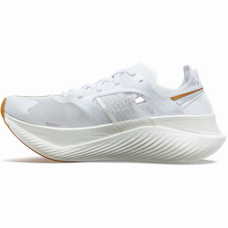 Men's Saucony Endorphin Elite Running Shoes White / Gold | SG S12397-K42