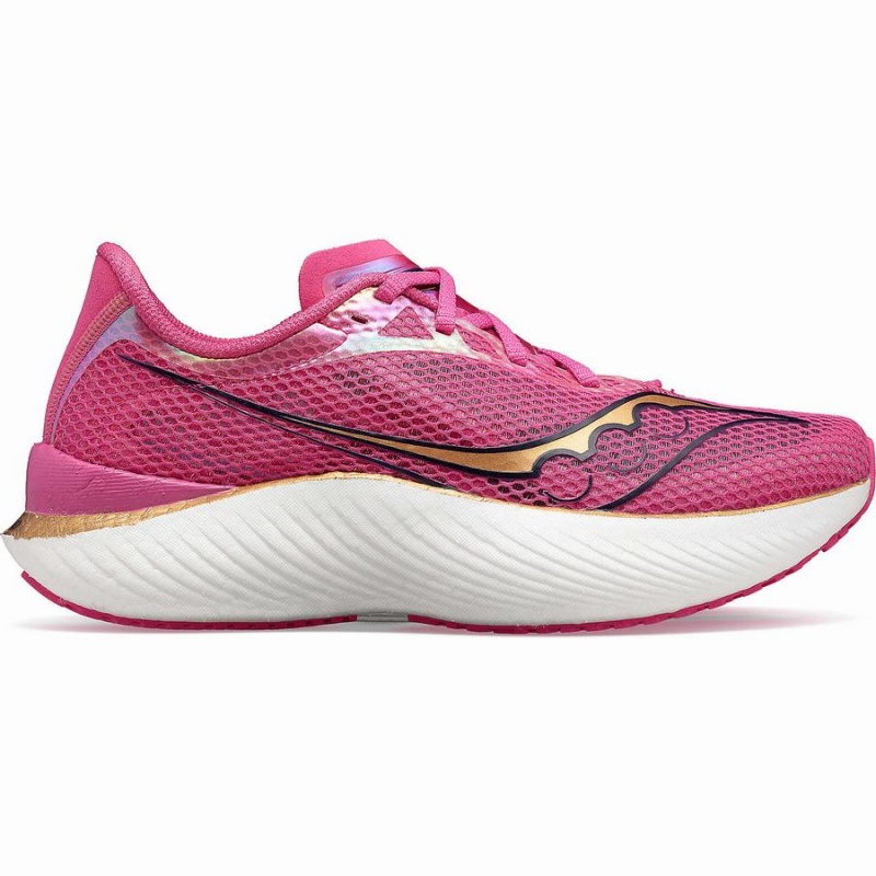 Men\'s Saucony Endorphin Pro 3 Running Shoes Pink / Navy | SG S27958-H86